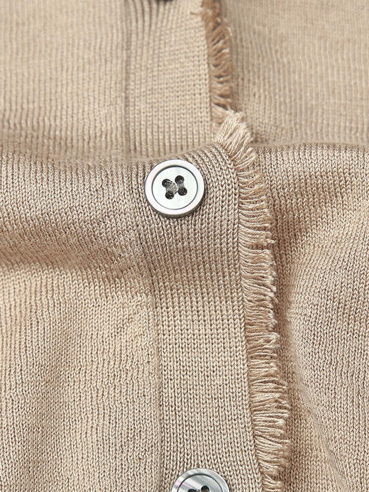 夏季新款深色针织马甲 毛边 V 领无袖透气显瘦单排扣外穿上衣 商品图5