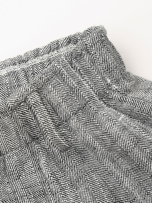 棉麻肌理感面料｜灰色松紧腰阔腿裤，透气显瘦直筒休闲长裤 商品图2