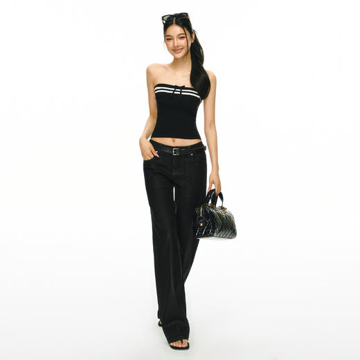 Ariseism 美式复古撞色条纹毛衣抹胸女夏季新款外穿上衣 商品图3