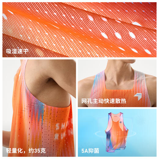 NEDAO26新品内道生命热图风洞背心男女透气排汗速干跑步训练运动无袖 商品图1
