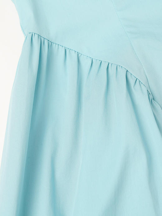 法式白色连衣裙女夏季 V 领收腰显瘦泡泡袖中长款 A 字大摆小白裙 商品图4