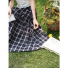 鹿向南「星落左岸」复古黑色格纹半身裙女夏新款显瘦学院风中长裙 商品缩略图4