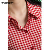 夏上新法式甜美减龄宽松红白格子荷叶边短袖衬衫1262092 商品缩略图3