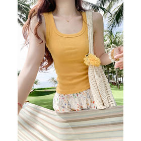 <曾小咸推荐>韩系u领4色背心修身【预售7-15天发货】