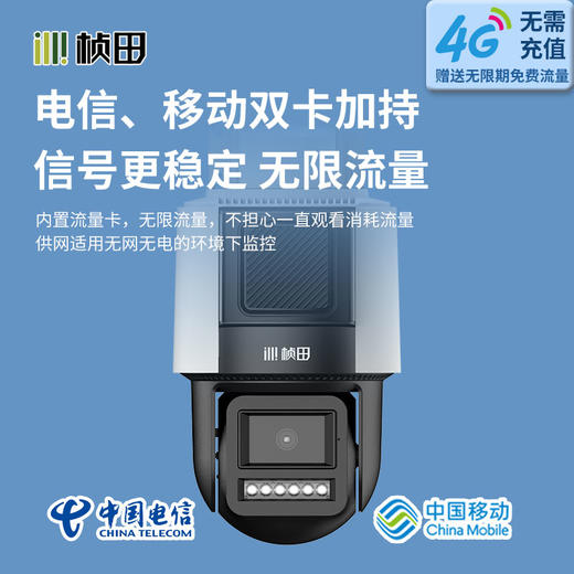 桢田AOV-太阳能微功耗超黑光警戒4G球机/4.2寸/4MP/4mm/对讲/太阳能GNT-GT7485-AOV 商品图1
