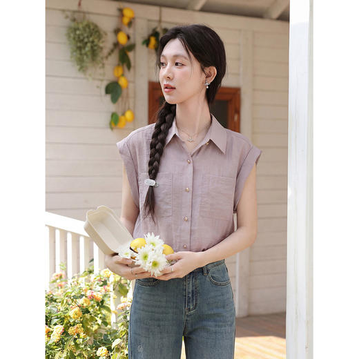 鹿向南【0420/20:00新品前1小时7折限量100件】粉色衬衫 商品图0