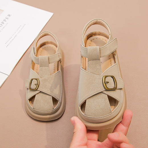 儿童时尚包头凉鞋 夏季新款儿童罗马凉鞋软底防滑凉鞋 商品图3