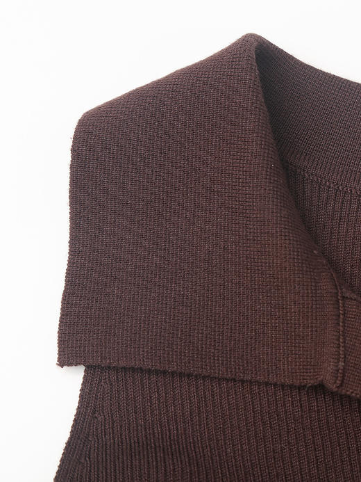 深棕色 polo 领无袖针织背心女 夏季修身显瘦翻领 V 领内搭外穿无袖上衣 商品图2