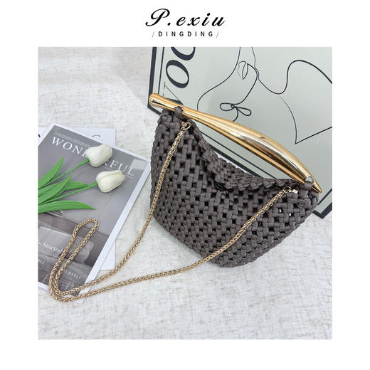 PanYiXiu/潘依绣小众设计手工编织手提斜挎单肩沙丁鱼包 BL5399 商品图1