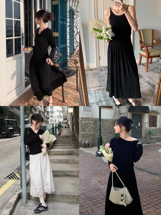 浮生八记/26A011/26A022/美利奴羊毛天丝莫代尔微荡领收腰针织套装 商品图3