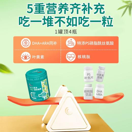 必慧龙DHA藻油ARA凝胶糖果补脑黄金dha海藻油【海口发货】【橙妈推荐】 商品图2