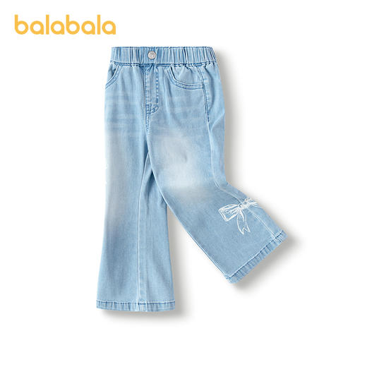 巴拉巴拉童装女童牛仔裤喇叭裤2025夏季新款长裤凉感 商品图4