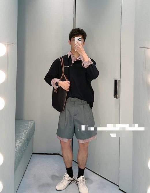 中性款假两件中短裤hu017 商品图4