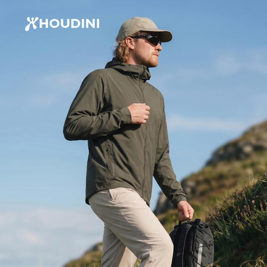 HOUDINI胡丁尼 Pace Trail 疾速户外26春夏新男连帽骑行跑步防风夹克 810059 商品图0