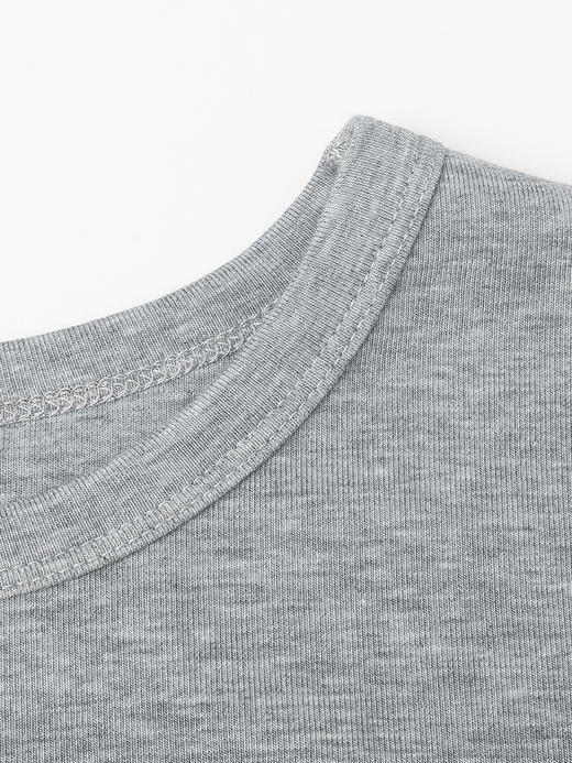 夏季新款白色基础款 T 恤 修身显瘦弹力棉圆领刺绣标打底衫 商品图2