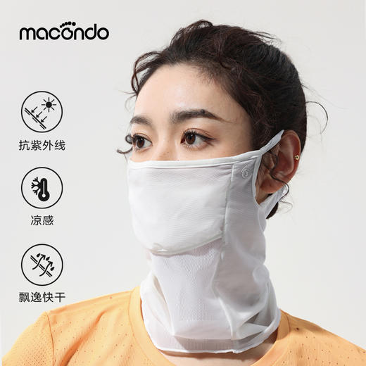 原创品类丨2025春夏马孔多防晒面罩 轻薄如纱 面.颈一体 防晒UPF40+凉感透气 口鼻开口 挂耳设计 舒适贴合 商品图0
