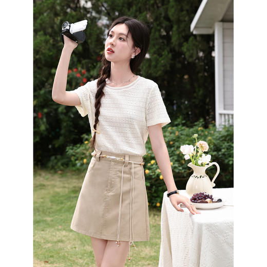 鹿向南【0420/20:00新品前1小时7折限量100件】杏色T恤 商品图2