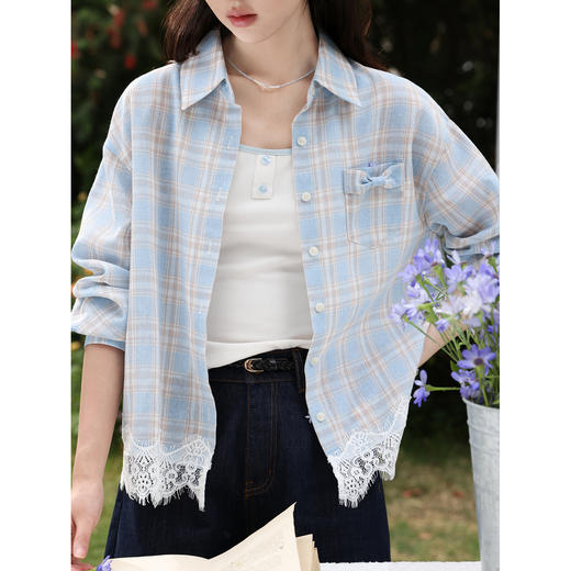 鹿向南【0420/20:00新品前1小时7折限量100件】百搭气质蓝色衬衫 商品图2