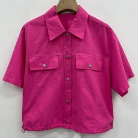 NC亮扣下摆抽绳短袖衬衫50520（红） 夏季 152170140321