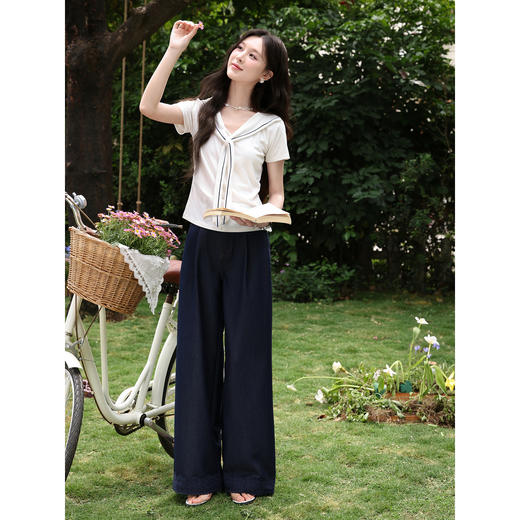 鹿向南【0420/20:00新品前1小时7折限量100件】简约百搭白色T恤女 商品图1