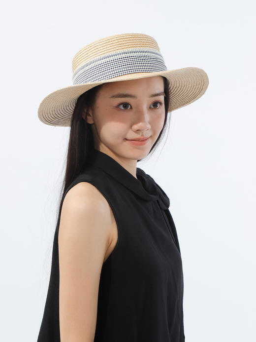 小清新格子平顶草帽-纪念日百货门店同款171344369 商品图4