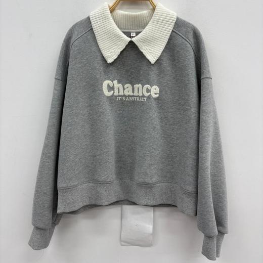 NC毛织翻领毛绒印花卫衣50914（灰） 冬季 954010630321 商品图0