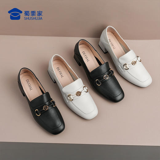 【粗跟方头乐福鞋】粗跟女士休闲皮鞋通勤办公工作鞋XLF626/XLF627 商品图5