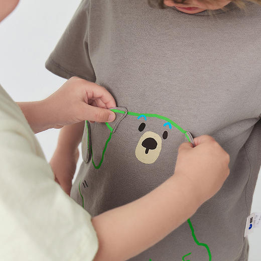 【植物肌】迷你巴拉巴拉儿童短袖T恤宝宝可爱动物速干凉感夏季棉T 商品图4