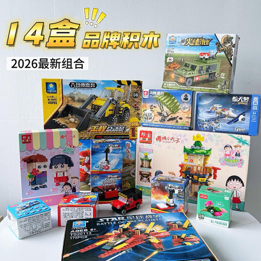 严选  | 49.9元14盒品牌积木 6大盒2中盒6小盒 玩具展清仓 款式随机不重新 商品图1