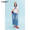 夏上新韩系慵懒高腰阔腿复古做旧宽松直筒九分牛仔裤3262016 商品缩略图2