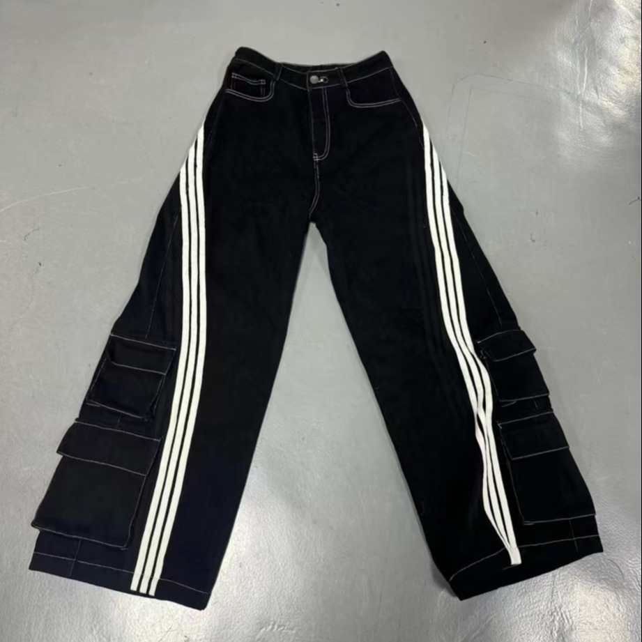 BS个性设计织带阔腿牛仔裤 冬季 999014620619