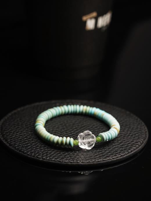 白水晶绿松手串 商品图0