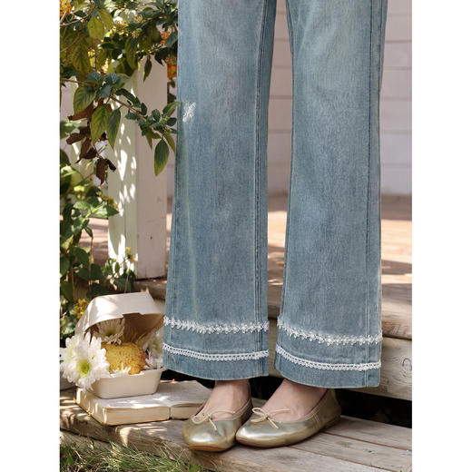 鹿向南【0420/20:00新品前1小时7折限量100件】蓝色牛仔裤 商品图4