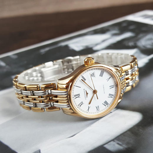 【95新】LONGINES 浪琴L4.360.2.11.7自动机械机芯日期显示25MM（女款）律雅系列精钢镀金060426NJS10 商品图5
