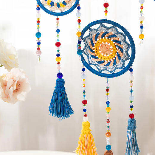 苏苏姐家大圆满曼陀罗捕梦网手工DIY钩针编织装饰毛线团材料包 商品图3