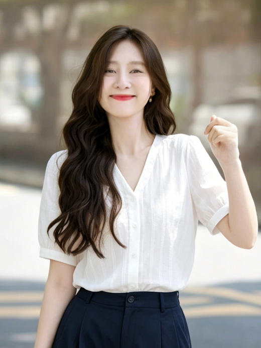 【百图lulu定制】【可露里衬衫】100%棉  两种风格  可甜可咸 披肩可拆卸  短袖衬衫 商品图1