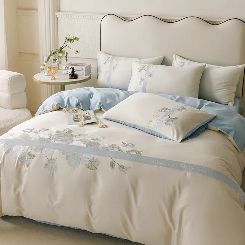 直发 新疆长绒棉【纯棉斜纹棉重工刺绣款四件套】