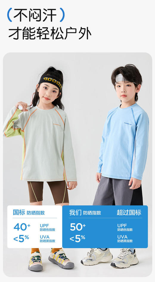 直发【两件拍】110-180码，山系轻户外风， 儿童宣纸速干防晒长袖T恤 商品图6