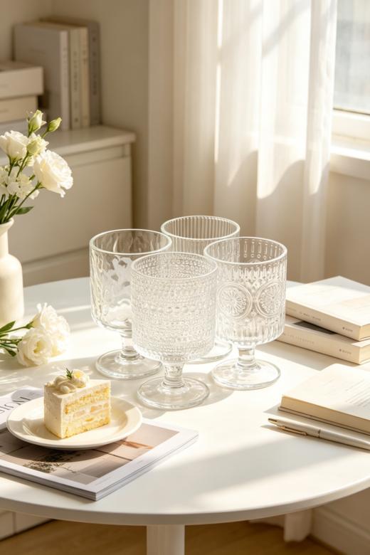 是杯具也是艺术品🔥19.9 元囤齐一整套【浮雕玻璃杯】🌿 树皮纹 -肌理感拉满,📏 竖纹- 经典永不过时,☀️太阳花纹 -法式复古甜心,💧露珠纹 -灵动闪烁 商品图1