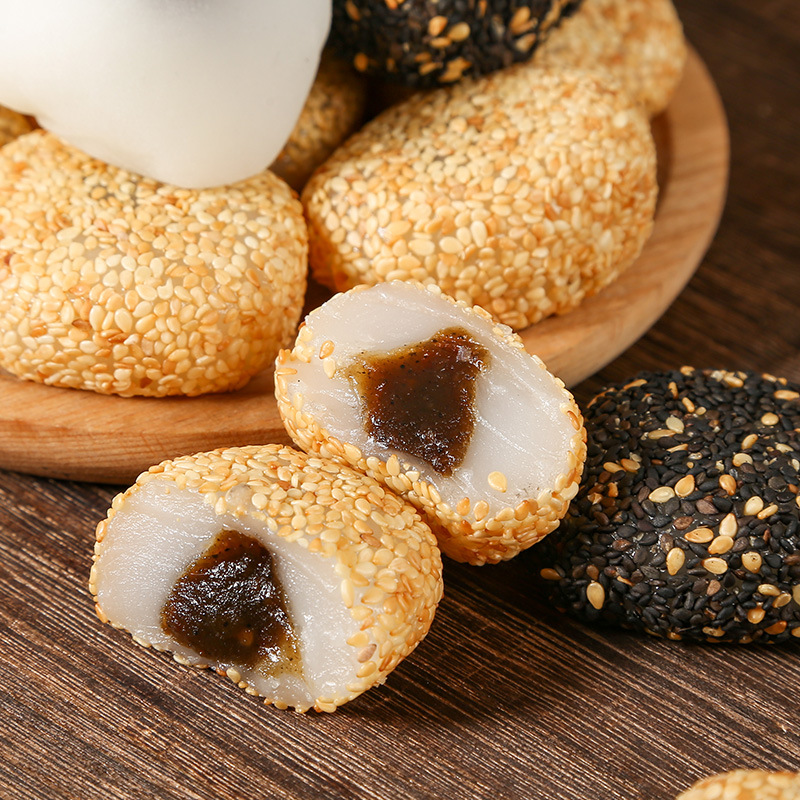 【Q弹爽滑芝麻香！芝麻薯糯米糍粑】满满芝麻，麦香浓，入口鲜。美味充饥。夹心干吃汤圆小零食小吃年货喜糖一整箱
