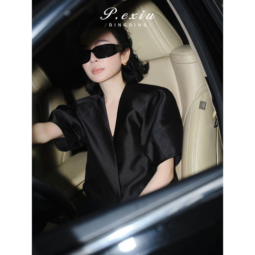 PanYiXiu/潘依绣 极简美学高级感气质松弛通勤泡泡袖V领西装外套 M9370 商品图0