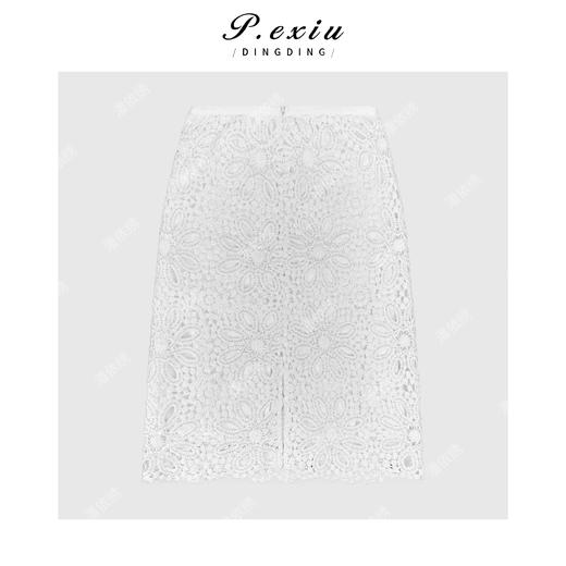 PanYiXiu/潘依绣法式浪漫重工钉珠镂空勾花气质A字显瘦半身裙 W-63716 商品图2