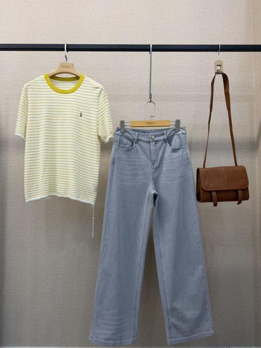 绢丝撞色条纹上衣 商品图0