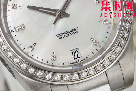 浪琴新款 AF康卡斯悦动系列34mm 贝母钻面 钻圈款 女士腕表 商品图4