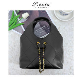 PanYiXiu/潘依绣羊皮小香风气质百搭高级感菱格菜篮子链条手提包 ZC6376
