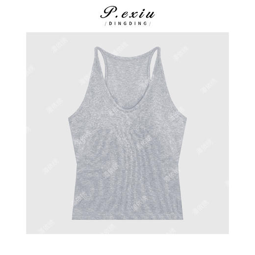 PanYiXiu/潘依绣纯色简约百搭固定杯垫显瘦U领吊带美背 CF6194 商品图2