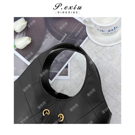 PanYiXiu/潘依绣羊皮小香风气质百搭高级感菱格菜篮子链条手提包 ZC6376 商品图2