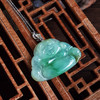 【天然正品】A货翡翠AU750白金镶天然细腻飘黄飘绿花糯冰种佛公造型翡翠吊坠项链34.8*34.5*5.1MM（皆取最大值）301025AH79 商品缩略图7