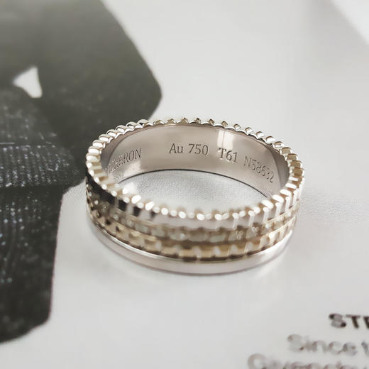 【天然正品】AU750白金时尚经典定制款时来运转钻石戒指61号160426NJS78 商品图5