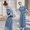 牛仔休闲套装夏季新款高级感小个子减龄阔腿裤时尚两件套GJC2628 商品缩略图1